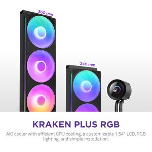 Produktbild für CPU-Kühler NZXT Kraken Plus 360 RGB, RL-KR360-B2, PWM