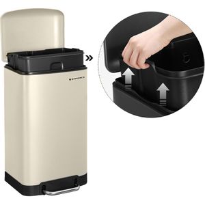 Produktbild für Mülleimer Songmics LTB001A01, elfenbeinfarben