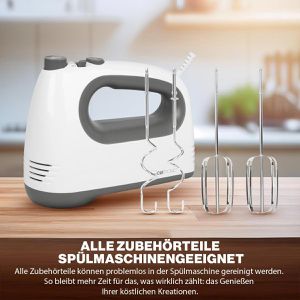 Produktbild für Handmixer Clatronic HM 3775, weiß, 5 Geschwindigkeiten