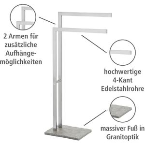 Produktbild für Handtuchhalter Wenko Granit 20603100, silber
