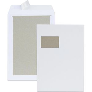 50 Versandtaschen C4 mit Papprückwand und Fenster Kartonrückwand Farbe weiß 