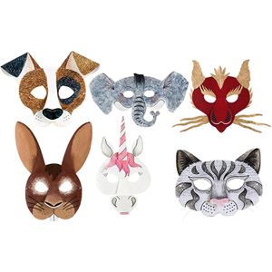 Produktbild für Bastelset Folia 23209 Kindermasken Tiere