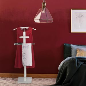 Produktbild für Herrendiener Relaxdays 10042893, silber / weiß