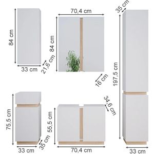 Produktbild für Badmöbel-Set Vicco Gloria, weiß, 5-teilig