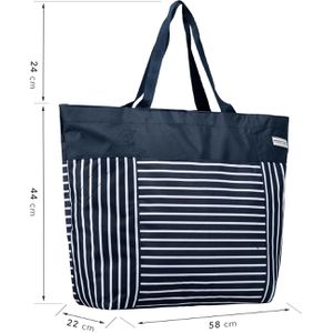 Produktbild für Einkaufstasche anndora TW-8220-232 AHOI XXL, blau / weiß