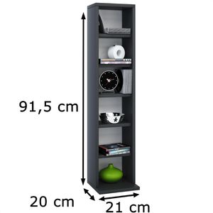 Produktbild für CD-Regal VCM Elementa, 12050, schwarz