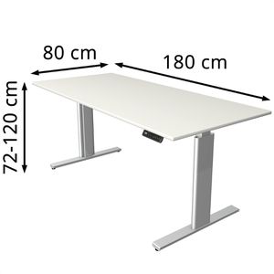 Produktbild für Schreibtisch Kerkmann Move 3 Tube, weiß / silber