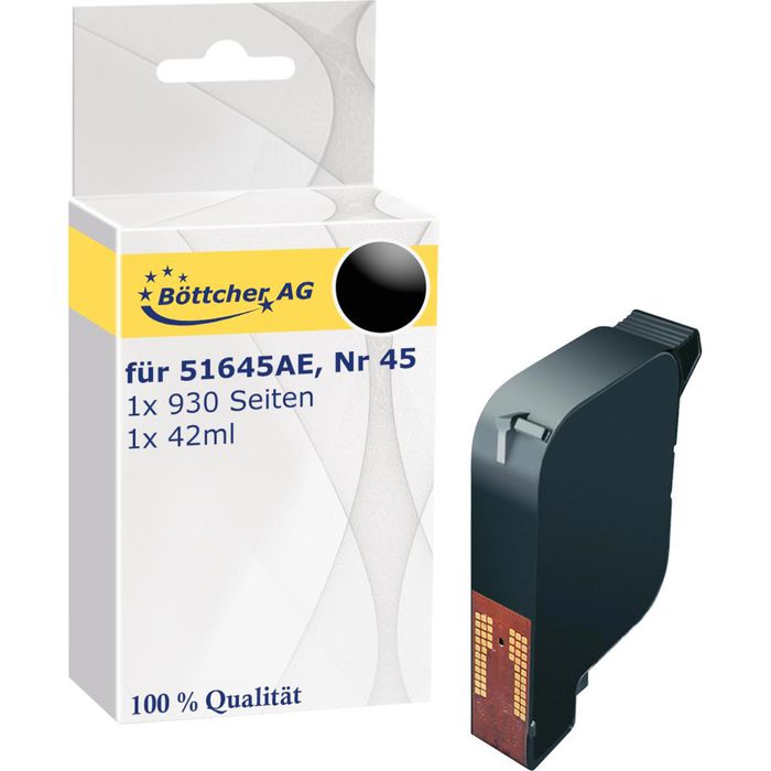 Logic-Seek 2 Tintenpatronen Schwarz – Kompatibel Mit HP 45/51645AE, Je 40 Ml