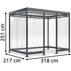Produktbild für Personenunterstand WSM Köln K3 c/c BS, anthrazit, aus Metall