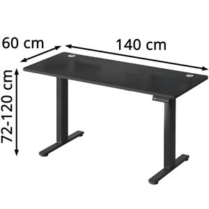 Produktbild für Schreibtisch Vasagle LSD134B01, schwarz / schwarz