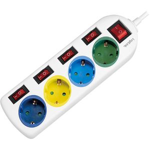 Steckdosenleiste LogiLink LPS257, mit 1,5m Kabel