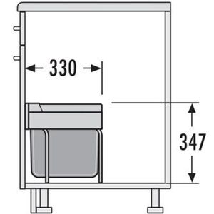 Produktbild für Einbaumülleimer Hailo AS Raumspar Tandem 3644731