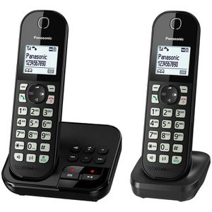 Panasonic Telefon KX-TGC462GB, schwarz, schnurlos, mit Anrufbeantworter