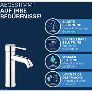 Produktbild für Waschtischarmatur GROHE Essence S-Size, 23590001, verchromt