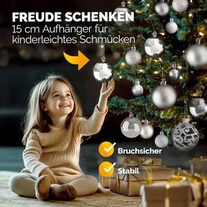 Produktbild für Weihnachtskugeln Deuba 102112, silber