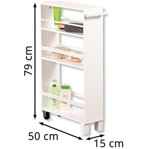 Produktbild für Nischenregal Kesper 24854, weiß, mit Rollen