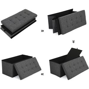 Produktbild für Sitztruhe Songmics dunkelgrau, 76 x 38 x 38cm