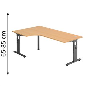 Schreibtisch Hammerbacher O-Serie, buche / graphit