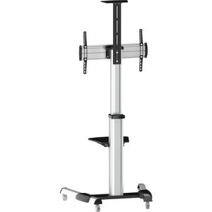 Produktbild für TV-Ständer myWall HP101L, Ablage &amp; Rollen, silber, Metall