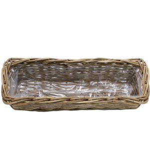 Produktbild für Blumenkasten Frank-Flechtwaren 107942 Rattan, graubraun
