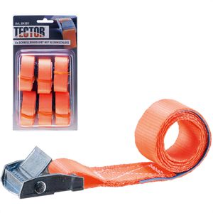 Produktbild für Spanngurt Feldtmann TECTOR, orange, mit Klemmschloss