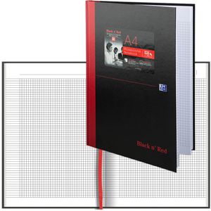 Produktbild für Notizbuch Oxford 400047607 Black n Red, Karton Hardcover