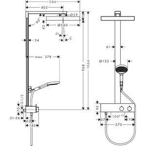 Produktbild für Duschsystem hansgrohe Rainfinity Showerpipe 360, schwarz matt