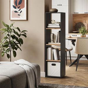 Produktbild für Bücherregal Vicco Ludus, anthrazit / eiche