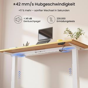 Produktbild für Schreibtisch FlexiSpot E7B 2026, ahorn / weiß