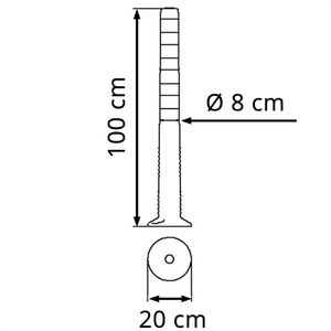 Produktbild für Absperrpfosten Schake 412211, orange/weiß, aus Kunststoff