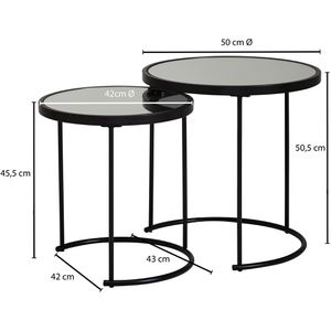 Produktbild für Beistelltisch Wohnling WL5.985, schwarz, aus Metall