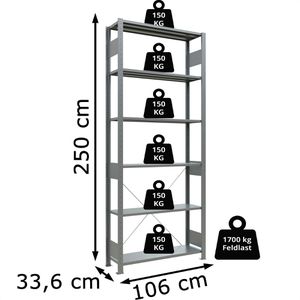 Produktbild für Schwerlastregal Schulte 12731, 6 Metallböden