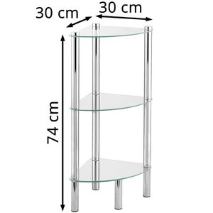 Produktbild für Badregal Wenko Yago 15850100, aus Glas / Edelstahl, verchromt