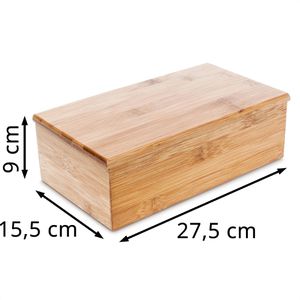 Produktbild für Teebox Relaxdays 10018875, für Teebeutel, natur, aus Bambus