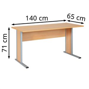 Produktbild für Schreibtisch Möbelpartner Serie 4000, buche / silber