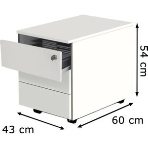Produktbild für Rollcontainer Kerkmann Milano 4647, aus Holz, weiß