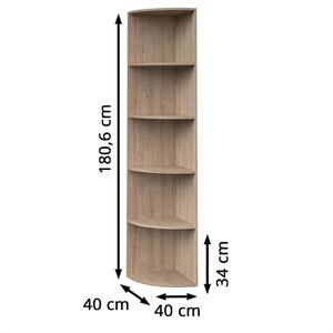 Produktbild für Bücherregal Vicco Ecki, sonoma eiche