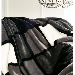 Produktbild für Kuscheldecke Gözze Antigua Cashmere Feeling, grau/schwarz/weiß