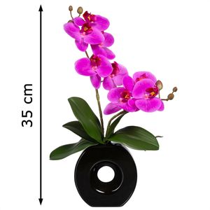 Orchidee, Höhe Phalaenopsis, AG cm Kunstblume – lila, Keramik-Vase, in Creativ-green Böttcher 35
