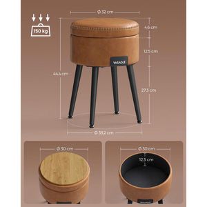 Produktbild für Sitzhocker Vasagle EKHO, LOM005K01, mit Stauraum, bis 150 kg