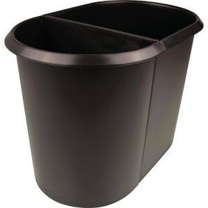 Papierkorb Helit Duo-System H6103795, schwarz