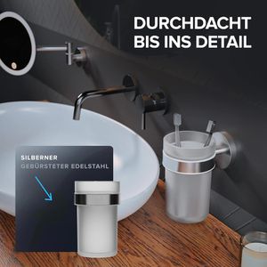 Produktbild für Zahnputzbecher ovimar Nordre, aus satiniertem Glas