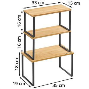 Produktbild für Küchenregal Songmics KCS014B01, braun, 3er Set