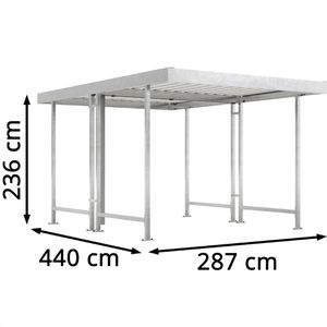 Produktbild für Fahrradunterstand WSM Leipzig L42, silber, aus Metall
