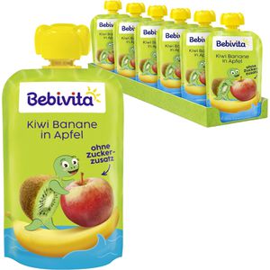 Fruchtpüree Bebivita Kiwi Banane in Apfel,100% Frucht