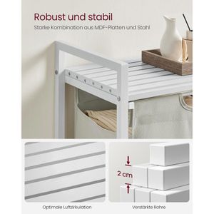 Produktbild für Wäschekorb Vasagle BLH101W01, weiß