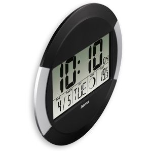 Produktbild für Wanduhr Hama Ischia, Kunststoff, digital, Funkuhr