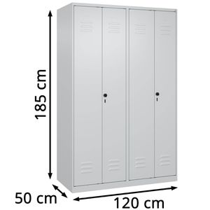 Produktbild für Spind CP-Möbel 80002-40 Classic PLUS, Doppelspind, lichtgrau