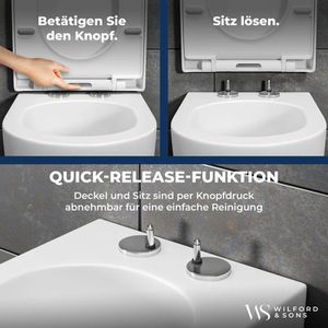 Produktbild für WC-Sitz Wilford&amp;Sons PREMIUM, D-Form, aus Duroplast