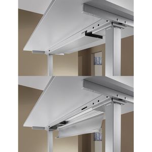 Produktbild für Schreibtisch Hammerbacher XDSM 16, lichtgrau / silber